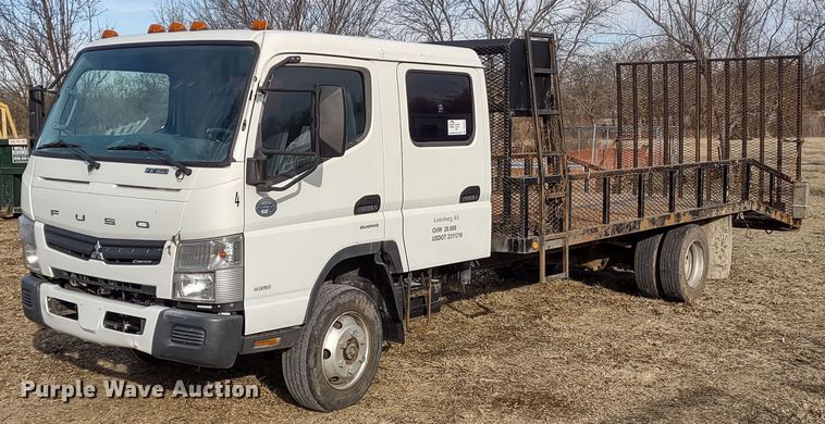 image for item DR8158 2014 Mitsubishi Fuso FE160  Crew Cab flatbed truck