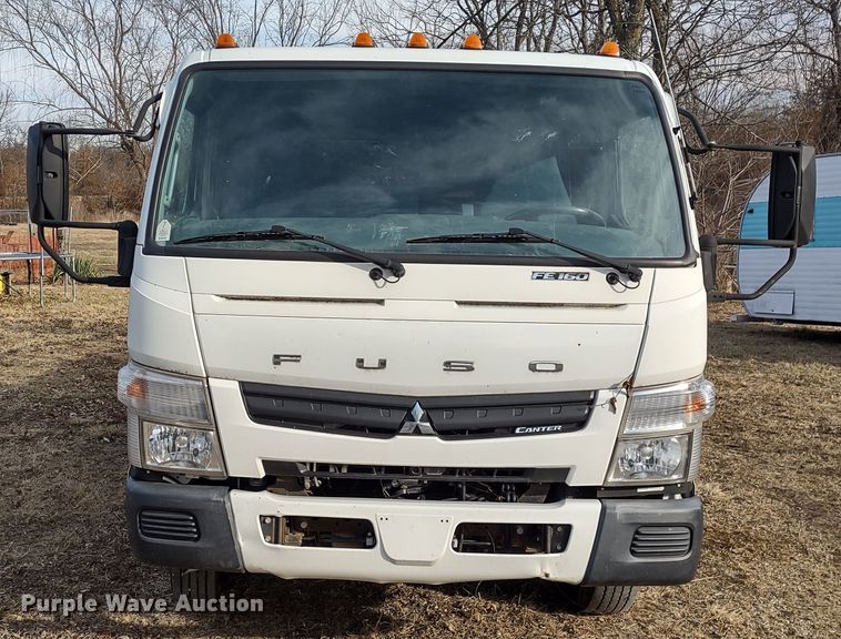 image for item DR8158 2014 Mitsubishi Fuso FE160  Crew Cab flatbed truck