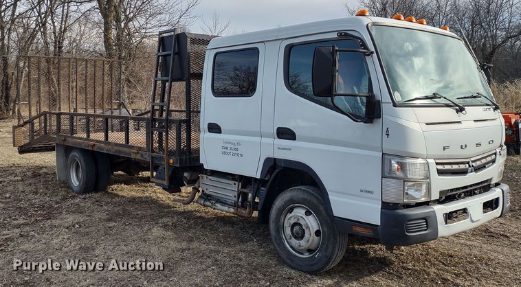 image for item DR8158 2014 Mitsubishi Fuso FE160  Crew Cab flatbed truck