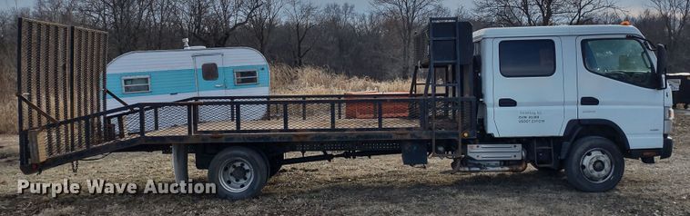 image for item DR8158 2014 Mitsubishi Fuso FE160  Crew Cab flatbed truck