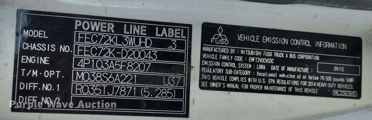 image for item DR8158 2014 Mitsubishi Fuso FE160  Crew Cab flatbed truck