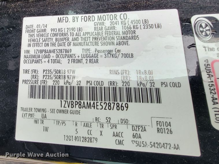 image for item HG9371 2014 Ford Mustang