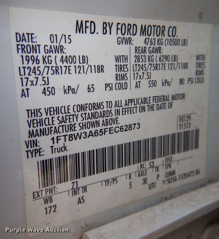 image for item IO9354 2015 Ford F350  pickup truck