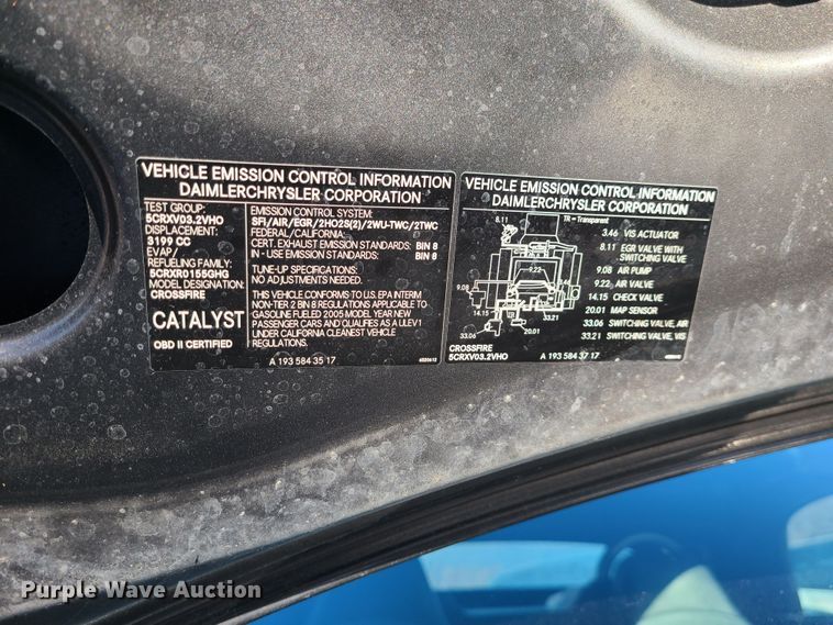 image for item JG9512 2005 Chrysler Crossfire  convertible