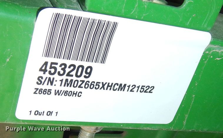 image for item JQ9774 John Deere Z665  ZTR lawn mower