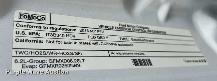 image for item JU9665 2016 Ford F250 Super Duty XLT  SuperCab pickup truck