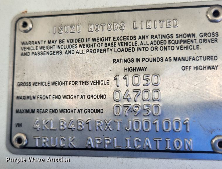 image for item KT9405 1996 Isuzu NPR  delivery truck