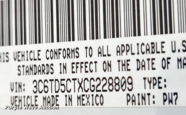 image for item KT9407 2012 Dodge Ram 2500HD  Crew Cab pickup truck