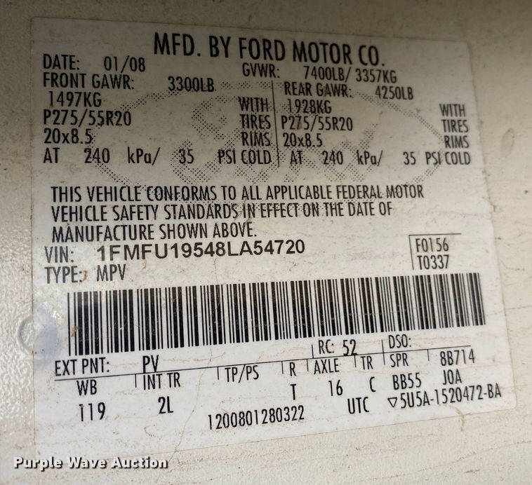 image for item KV9746 2008 Ford Expedition  SUV