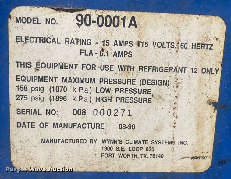 image for item KV9753 (2) refrigerant recovery and recycling systems
