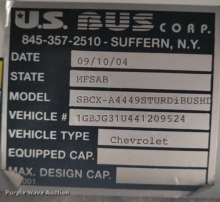 image for item LA9329 2004 Chevrolet Express G3500  school bus