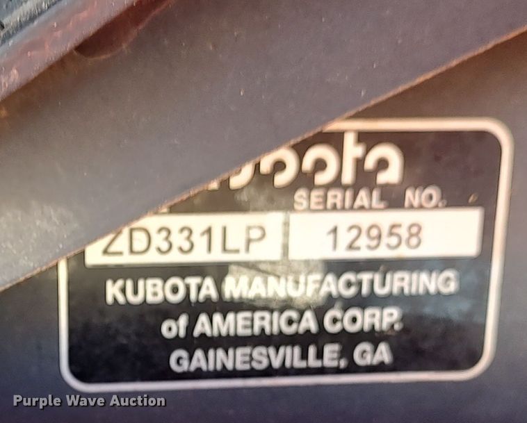 image for item LA9357 Kubota ZD331LP  ZTR lawn mower