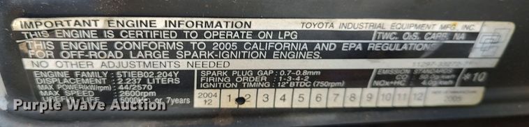 image for item LF9537 Toyota 7FGU32  forklift