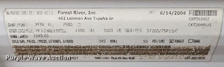 image for item LF9553 2005 Cherokee  camper