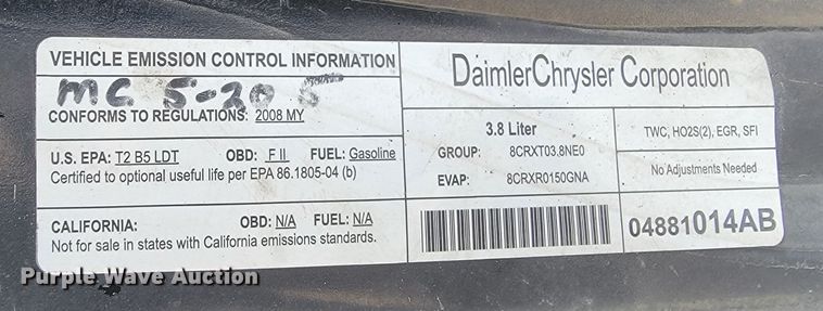 image for item LL9740 2008 Chrysler Town & Country  van