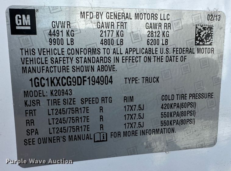 image for item LT9360 2013 Chevrolet Silverado 2500HD  Crew Cab pickup truck