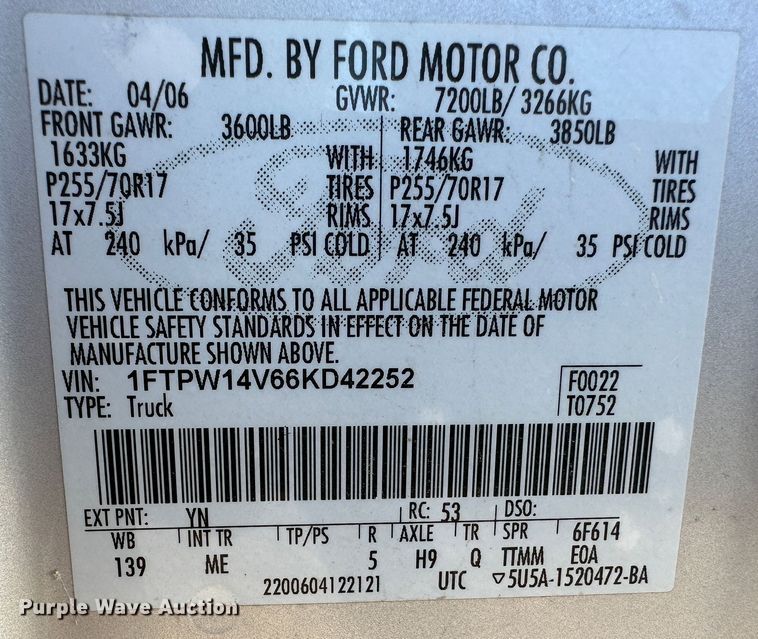 image for item LT9414 2006 Ford F150  SuperCrew pickup truck