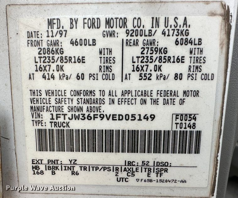 image for item LT9419 1997 Ford F350  Crew Cab pickup truck