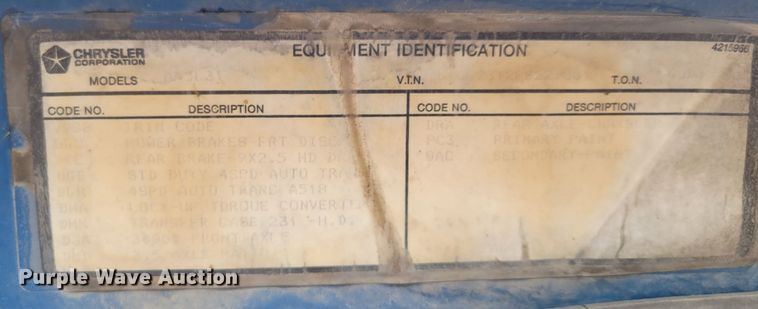 image for item LX9289 1993 Dodge Dakota LE  Club Cab pickup truck