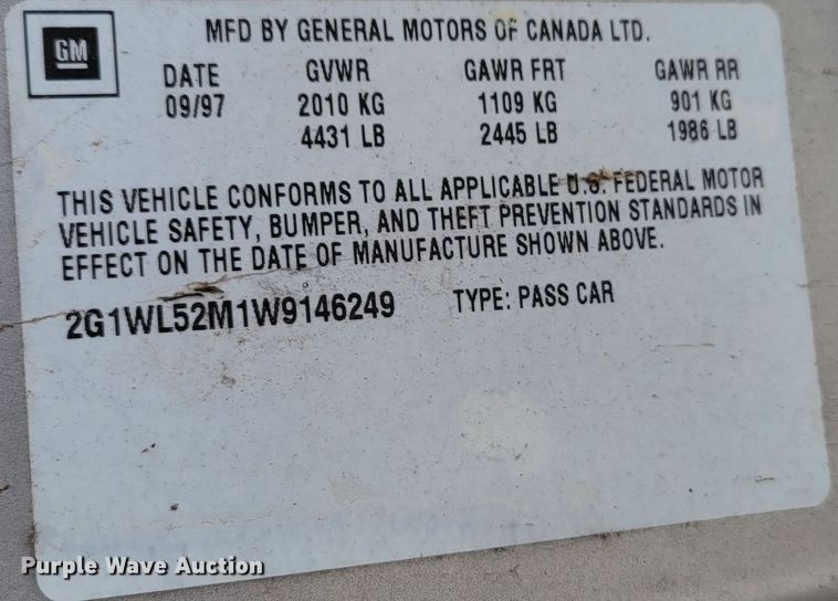 image for item LY9997 1998 Chevrolet Lumina