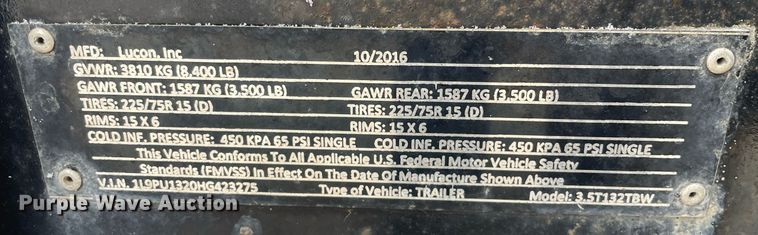 image for item MA9889 2017 Custom Heavy Haul 3.5T132TBW  tilt deck equipment trailer