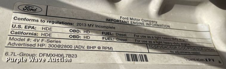 image for item MA9897 2013 Ford F550 Super Duty XL  utility / service truck