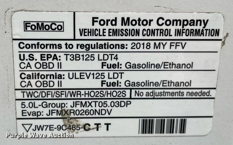 image for item MA9907 2018 Ford F150 XLT  SuperCrew pickup truck