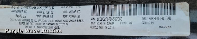 image for item MC9541 2011 Chrysler 200