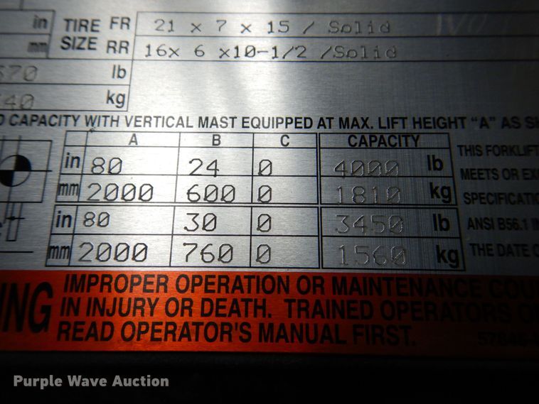 image for item MC9787 Toyota 8FGCU20  forklift