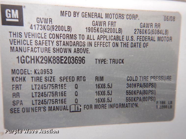 image for item MC9788 2008 Chevrolet Silverado 2500HD  pickup truck