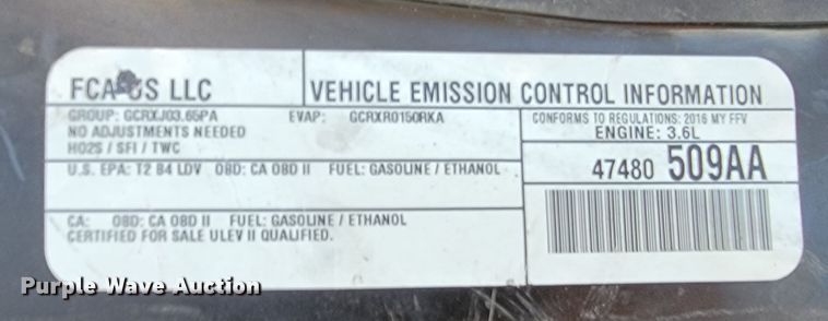 image for item ME9682 2016 Chrysler Town & Country  van