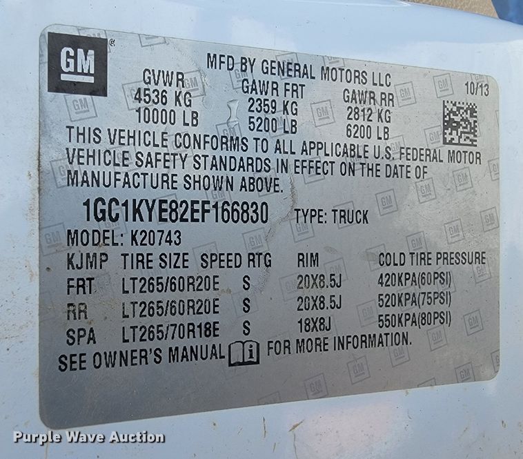 image for item ME9687 2014 Chevrolet 2500HD LTZ  Crew Cab pickup truck