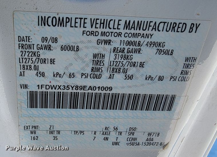 image for item ME9688 2009 Ford F350 Super Duty XL  SuperCab pickup truck