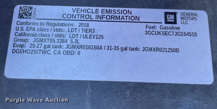 image for item MI9761 2018 Chevrolet Silverado 1500 LTZ  Crew Cab pickup truck