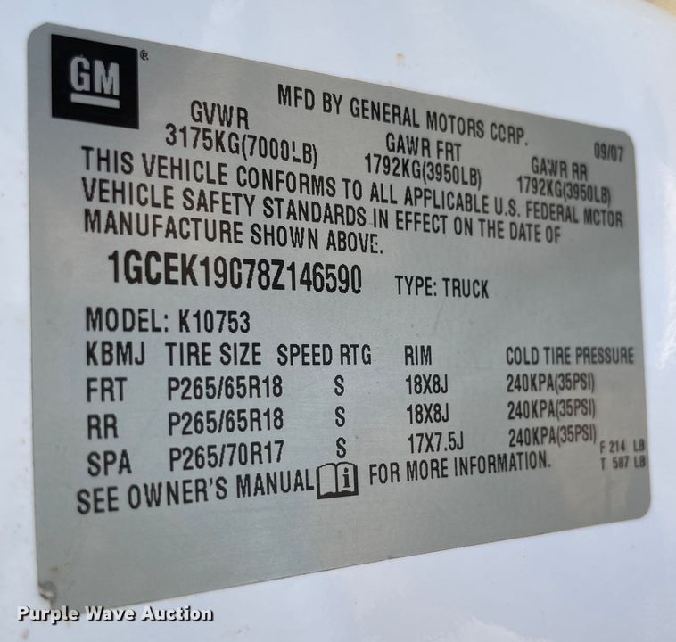 image for item MI9762 2008 Chevrolet Silverado 1500  Ext. Cab pickup truck