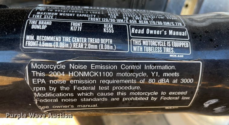 image for item MI9786 2004 Honda Shadow Sabre  motorcycle