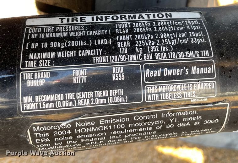 image for item MI9786 2004 Honda Shadow Sabre  motorcycle