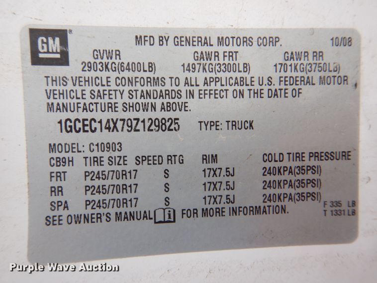 image for item MJ9998 2009 Chevrolet Silverado 1500  pickup truck