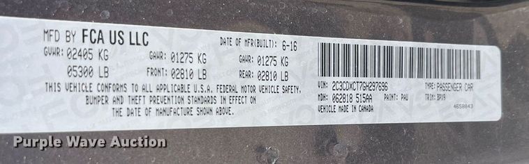 image for item ML9805 2016 Dodge Charger