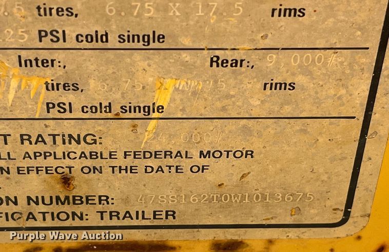 image for item MW9471 1998 Redi Haul FSL1629E  equipment trailer