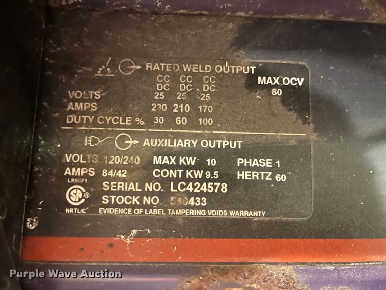 image for item MW9478 Hobart Champion 10,000  welder/generator