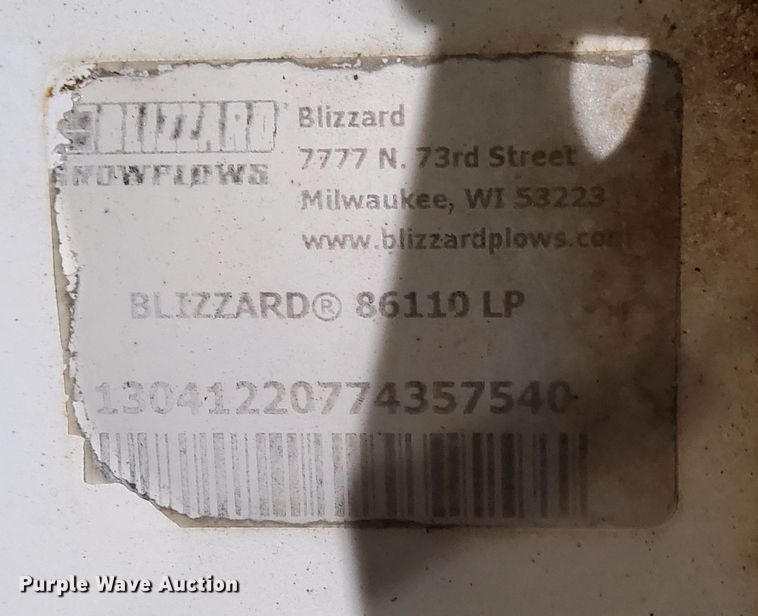 image for item AF9306 Blizzard 86110 LP  snow plow