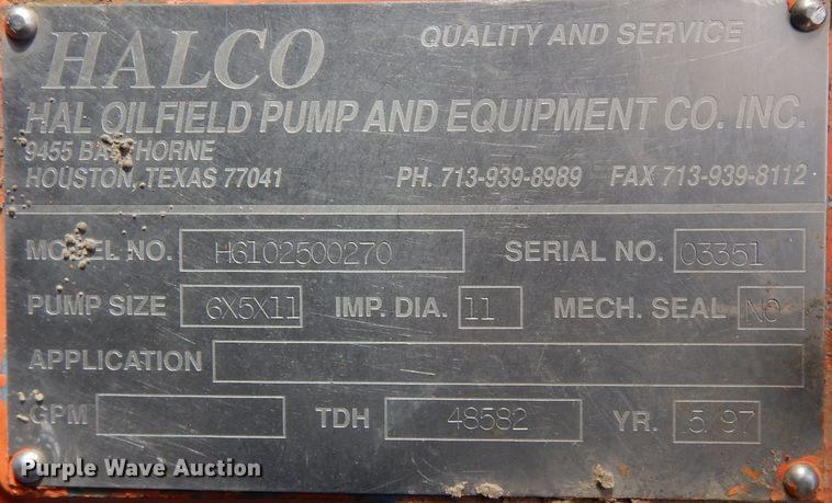 image for item DF8281 National  Triplex plunger pump