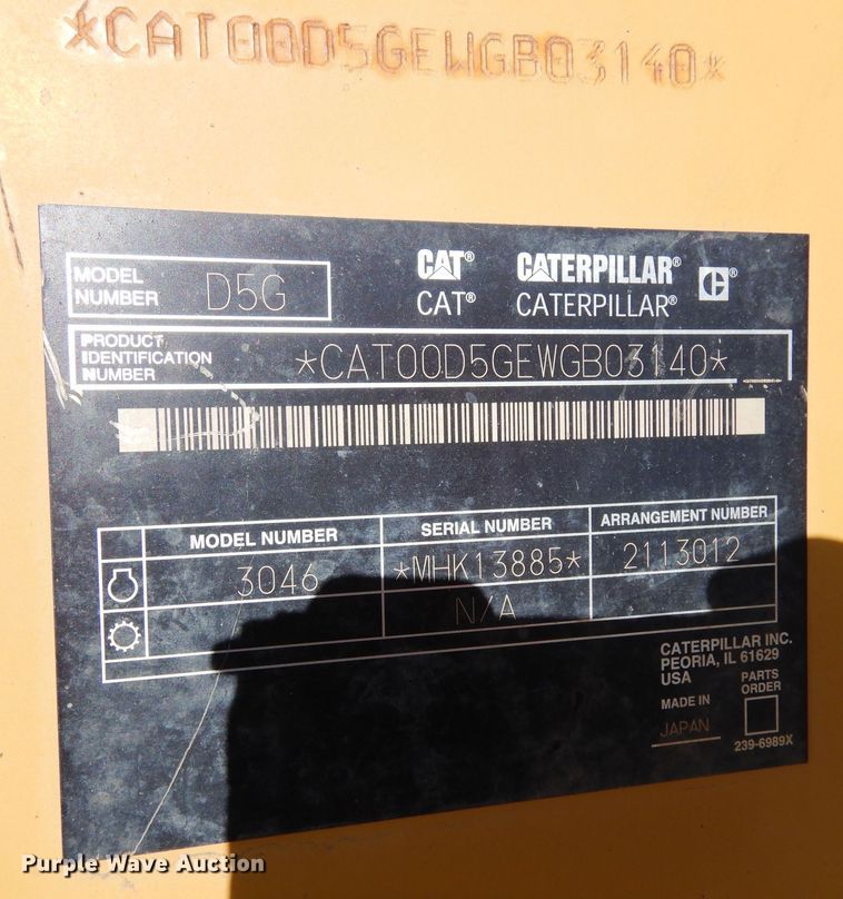 image for item DF8315 2006 Caterpillar D5GXL  dozer