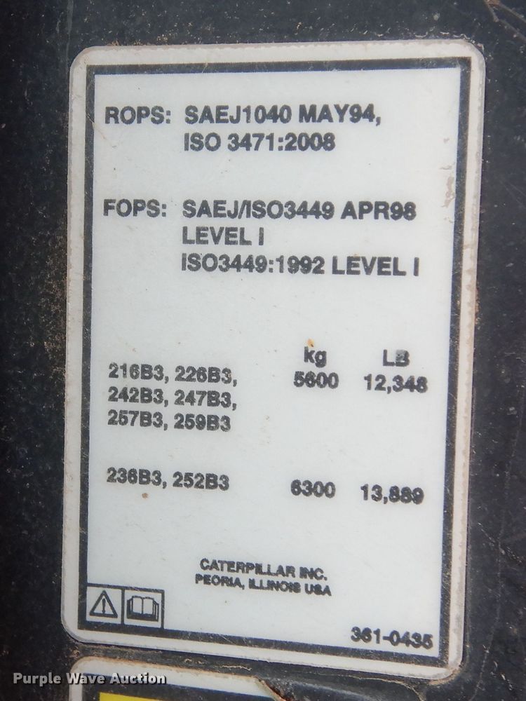 image for item DF8316 2011 Caterpillar 236B3  skid steer loader