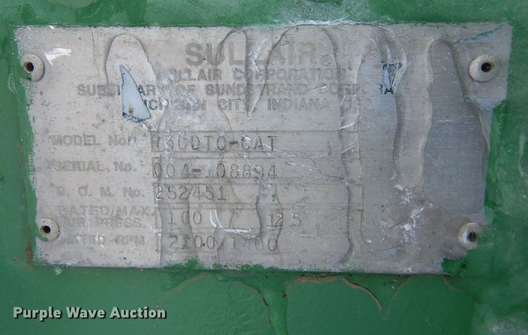 image for item DF8328 Sullair 7500DTQ-CAT  air compressor