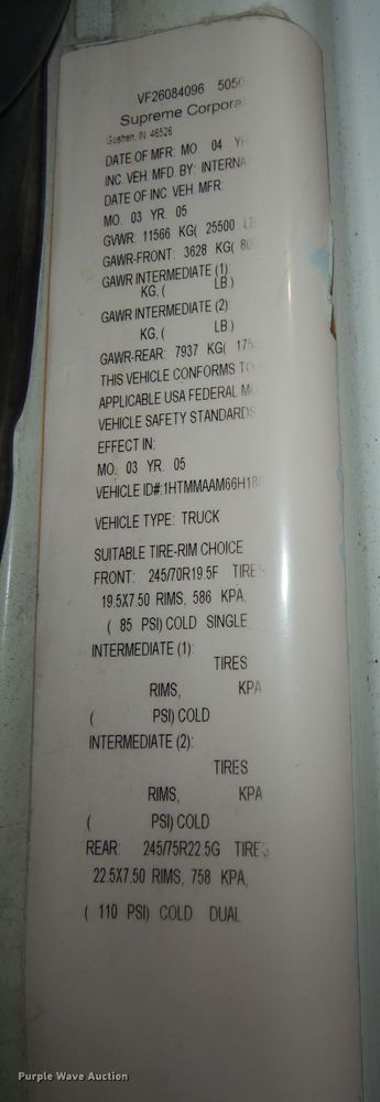 image for item DI6897 2006 International 4300  dump truck