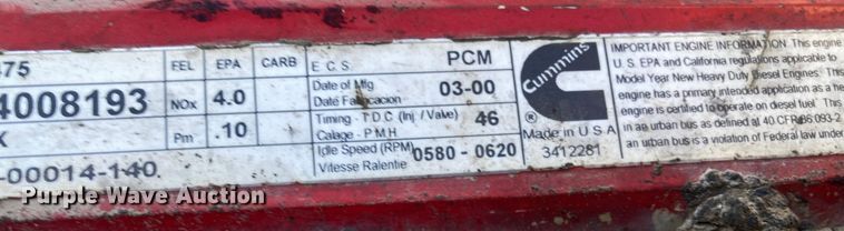 image for item DJ6134 2001 Sterling L9500  dump truck