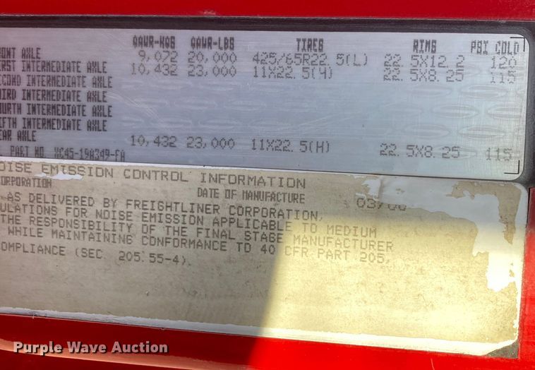 image for item DJ6134 2001 Sterling L9500  dump truck