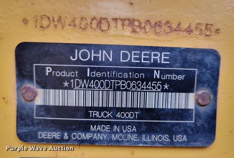 image for item DM8189 2011 John Deere 400D  haul truck